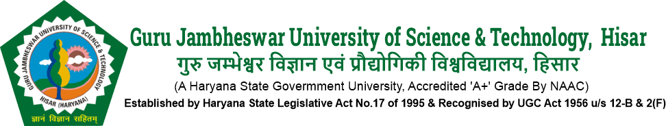 Guru Jambheshwar University of Science & Technology, Hisar - Haryana (India) - GJUS&T